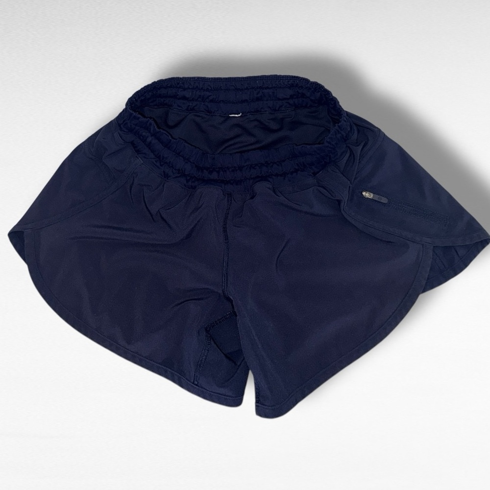 Lululemon women’s Speed Up Short 2.5” Navy Size 4 •Swift Fabric • Zipper Pocket - Picture 3 of 9